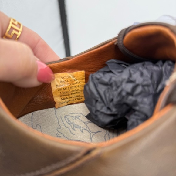 OluKai Kahu Pahaha Leather Brown Lace Up Casual‎ Sneakers Men US 11 Boat Shoes - Picture 3 of 7